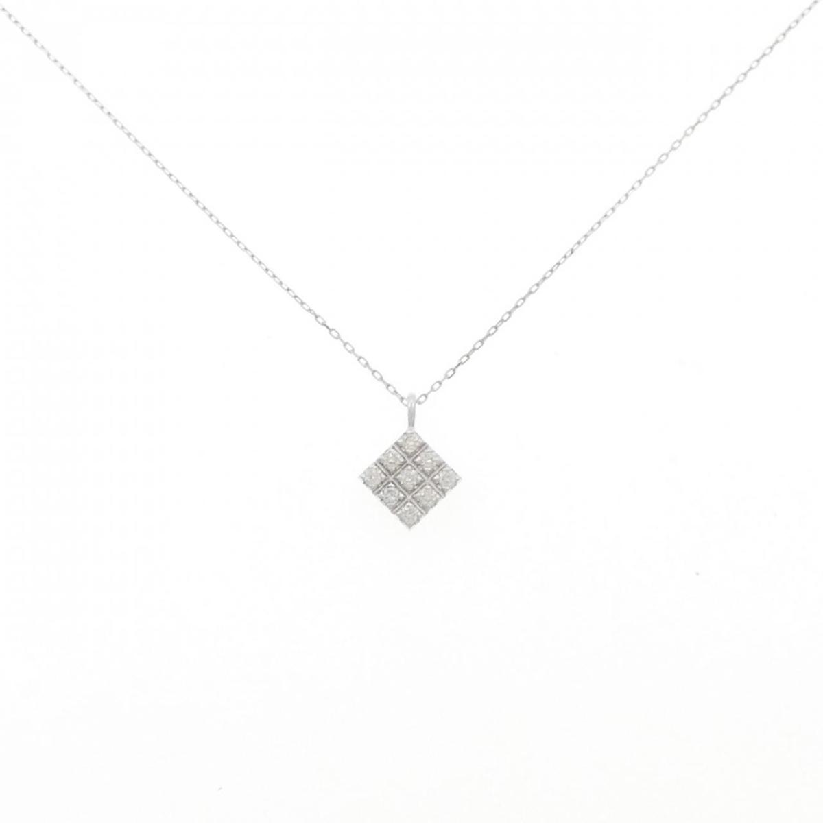 K18WG ダイヤモンド ネックレス 0.10CT【中古】