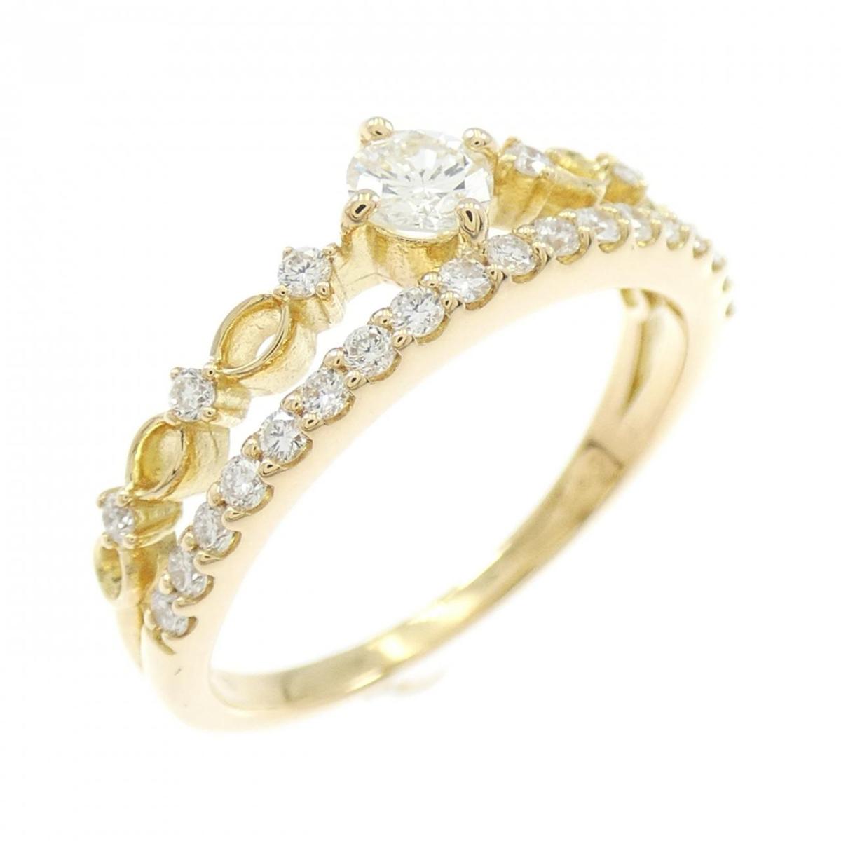 【リメイク】K18YG ダイヤモンド リング 0.40CT【中古】