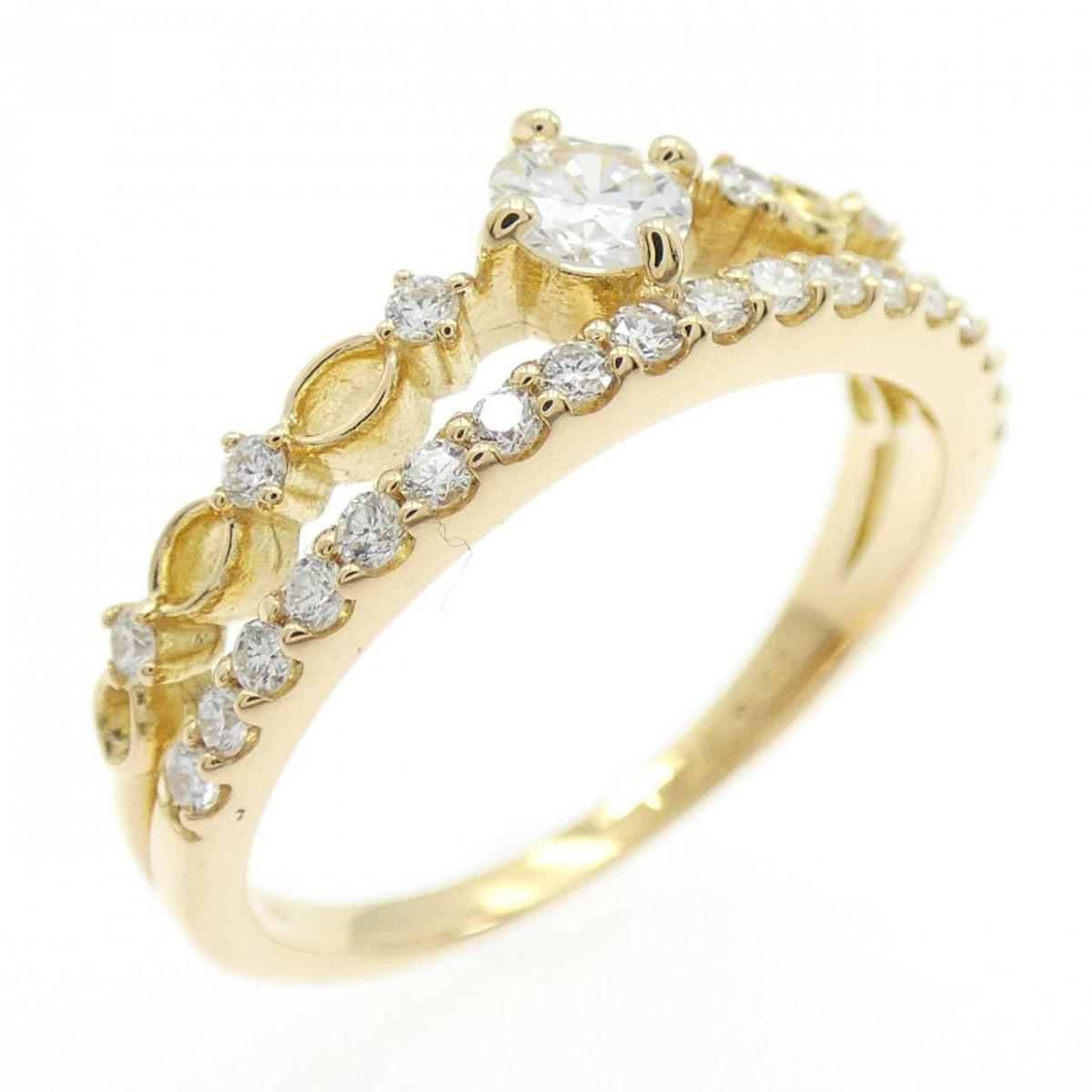 【リメイク】K18YG ダイヤモンド リング 0.40CT【中古】