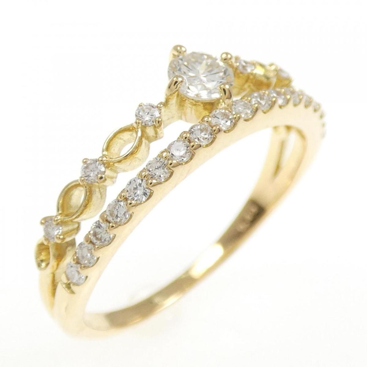 【リメイク】K18YG ダイヤモンド リング 0.40CT【中古】
