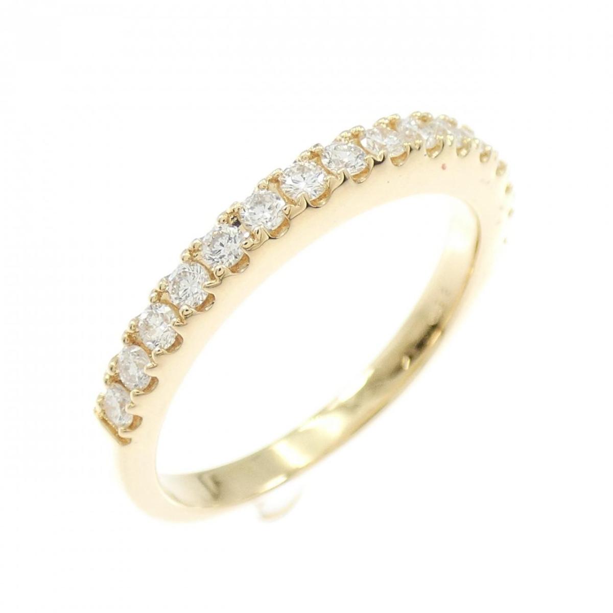 【リメイク】K18YG ハーフエタニティ ダイヤモンド リング 0.32CT【中古】