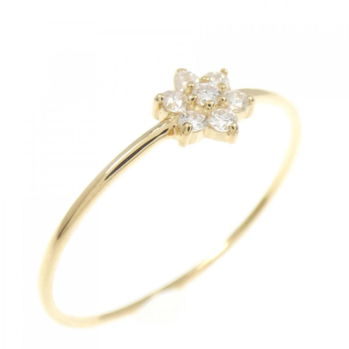 【リメイク】K18YG フラワー ダイヤモンド リング 0.10CT【中古】｜KOMEHYO ONLINESTORE 店