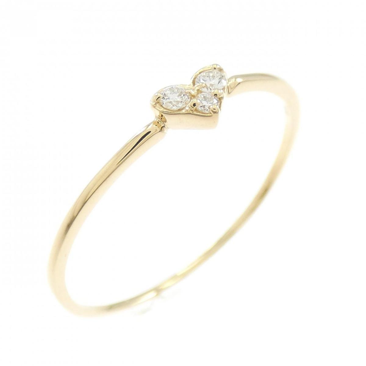 【リメイク】K18YG ハート ダイヤモンド リング 0.05CT【中古】