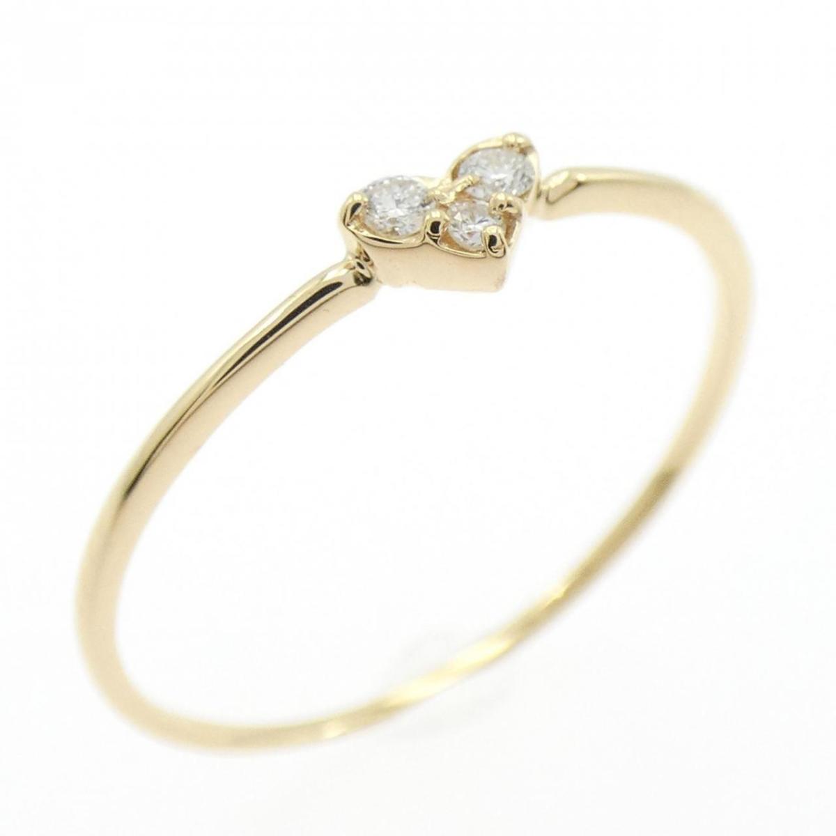 【リメイク】K18YG ハート ダイヤモンド リング 0.05CT【中古】