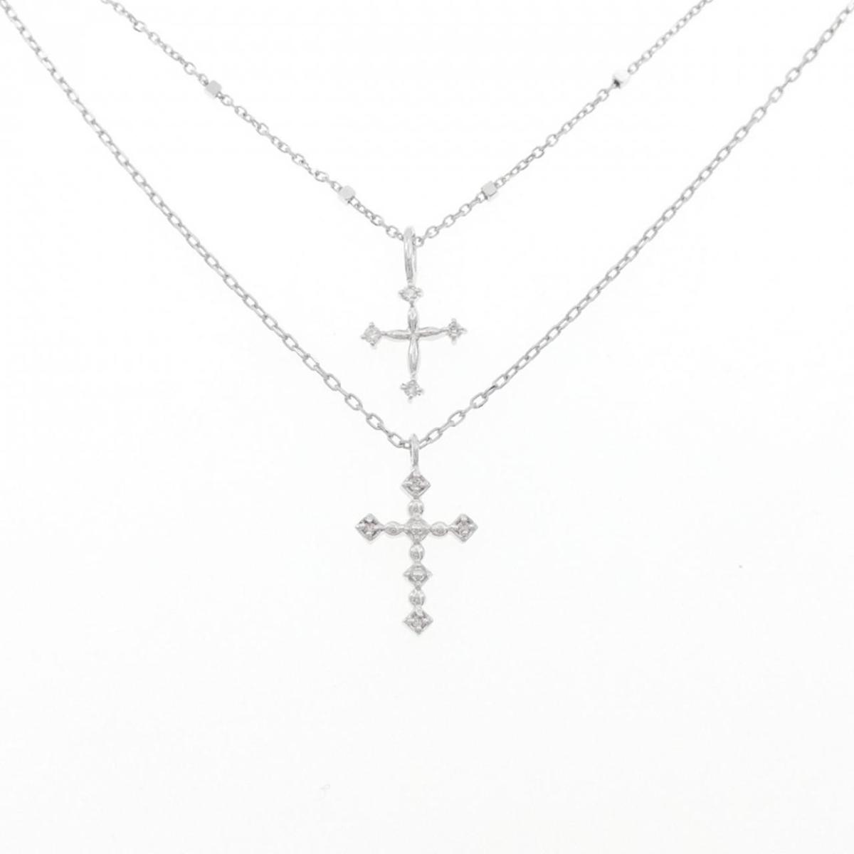 K10WG/K18WG ダイヤモンド ネックレス 0.06CT【中古】｜KOMEHYO ONLINESTORE 店