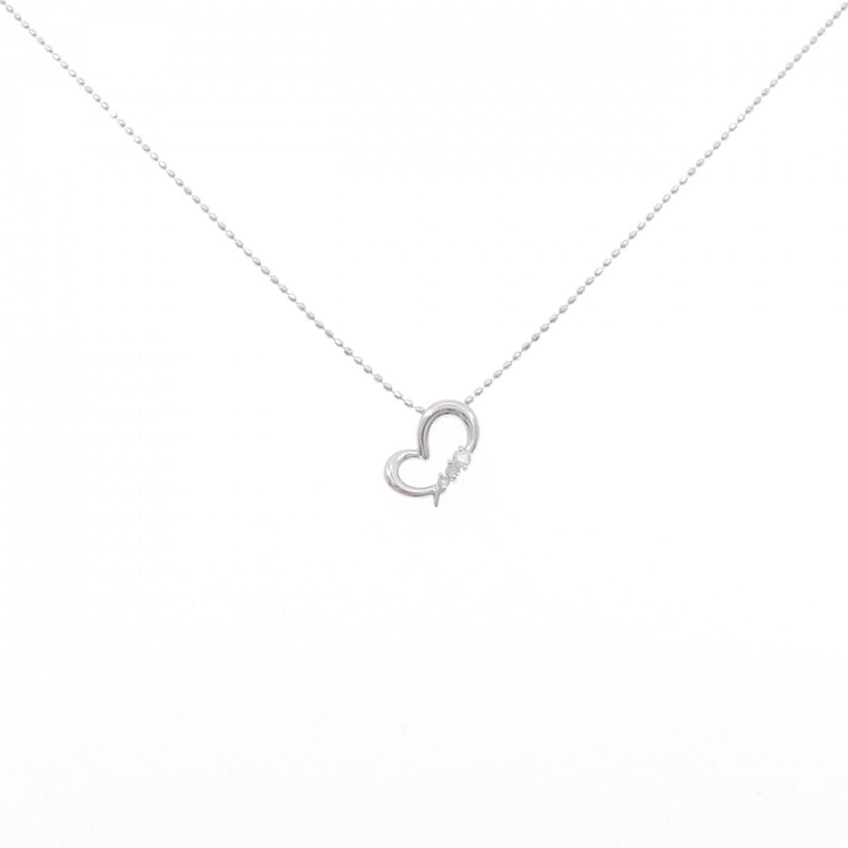 K10WG ハート ダイヤモンド ネックレス 0.04CT【中古】｜KOMEHYO ONLINESTORE 店