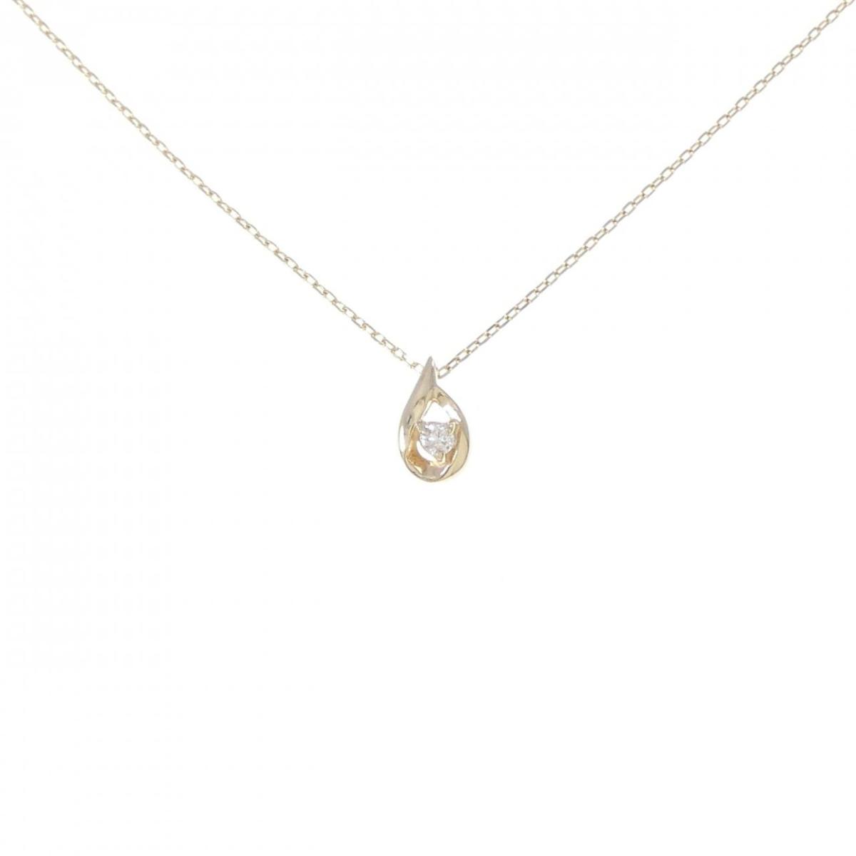 K10YG ダイヤモンド ネックレス 0.02CT【中古】
