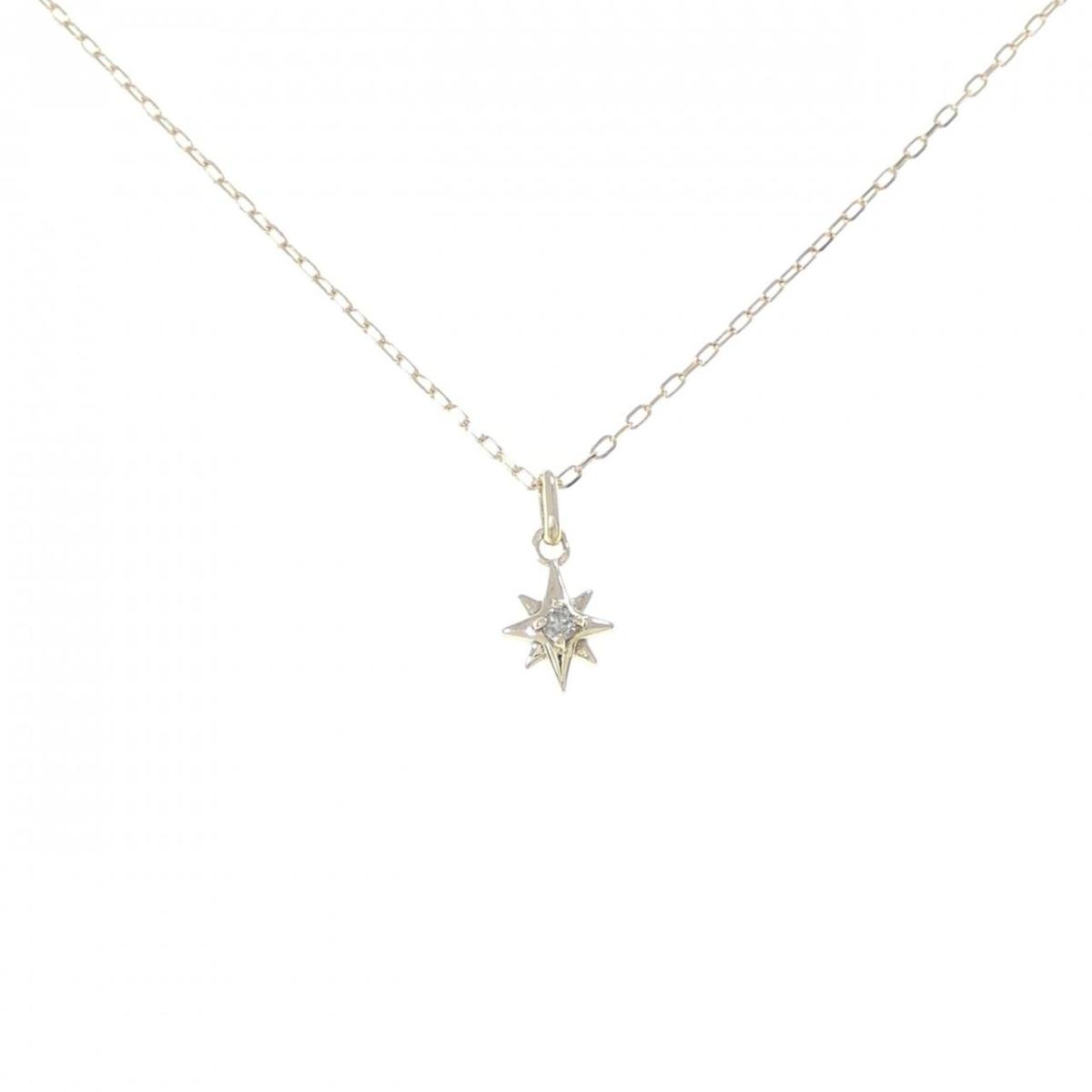 K10YG ダイヤモンド ネックレス 0.01CT【中古】