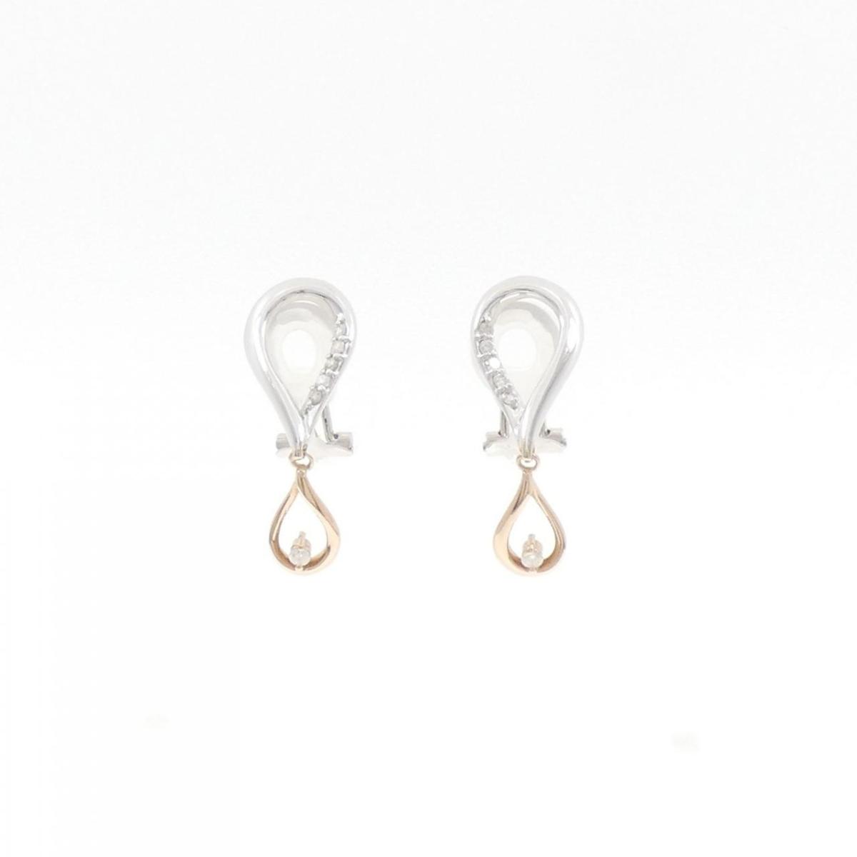 K14WG/K18PG ダイヤモンド イヤリング 0.14CT【中古】|KOMEHYO ONLINESTORE 店
