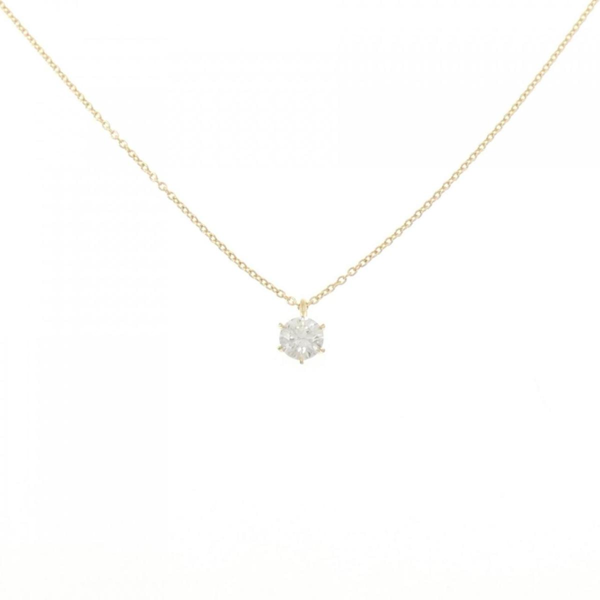 【リメイク】K18YG ダイヤモンド ネックレス 0.317CT G SI2 EXT H＆C【中古】