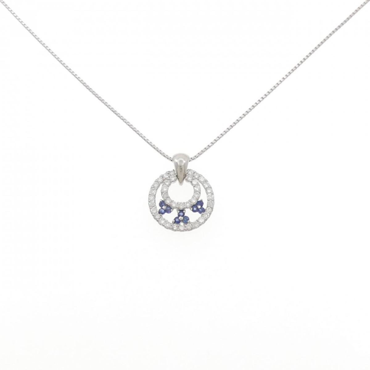 PT900/PT850 サファイヤ ネックレス 0.17CT【中古】