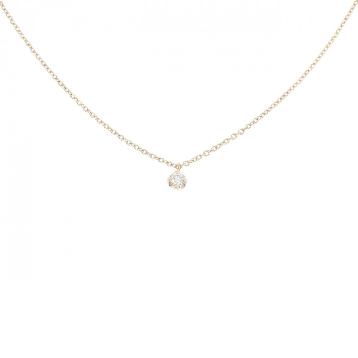 K10YG ダイヤモンド ネックレス 0.03CT【中古】