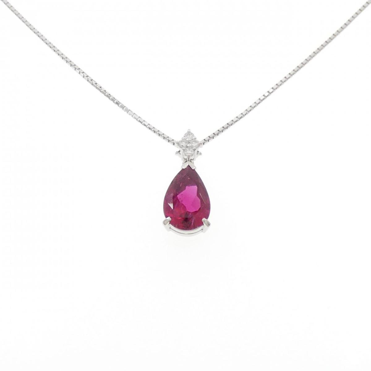 PT900/PT850 ルベライトトルマリン ネックレス 2.70CT【中古】|KOMEHYO ONLINESTORE 店