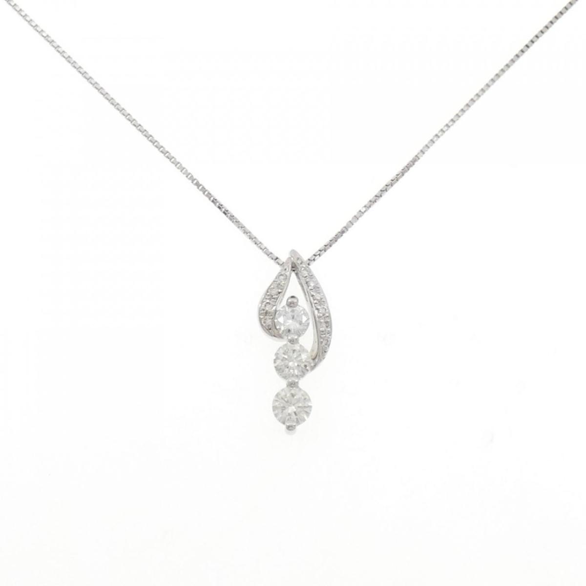 PT900/PT850 ダイヤモンド ネックレス 1.00CT【中古】