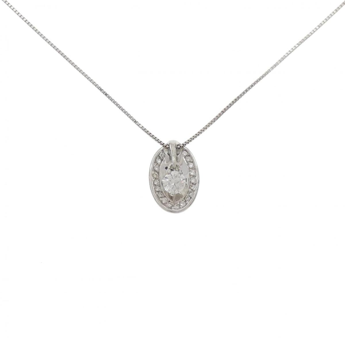 K18WG ダイヤモンド ネックレス 0.331CT【中古】