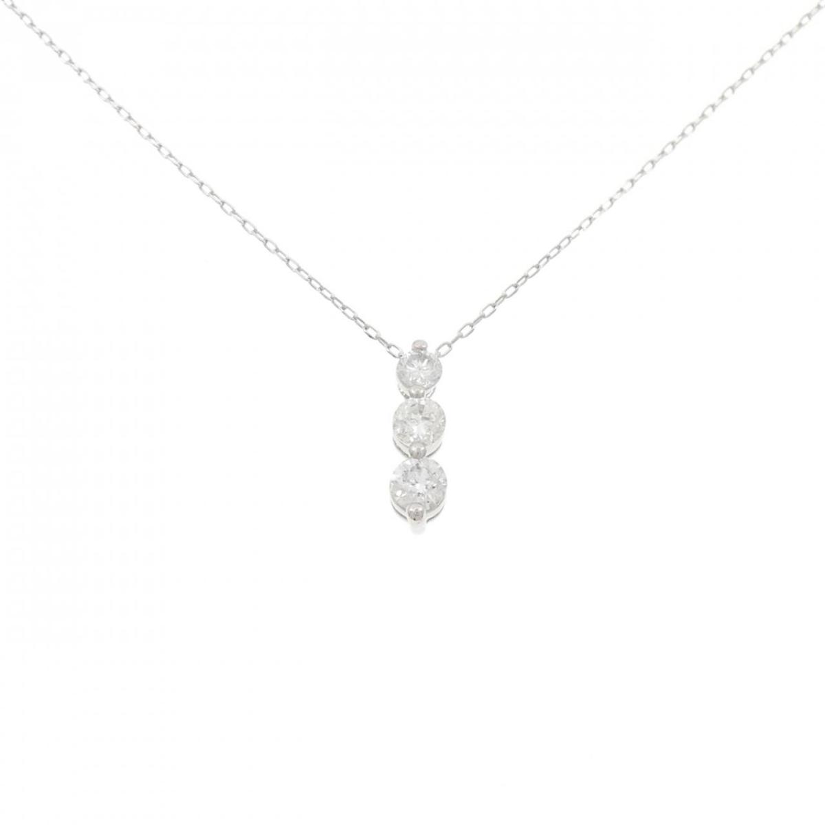 PT900/PT850 スリーストーン ダイヤモンド ネックレス 1.00CT【中古】