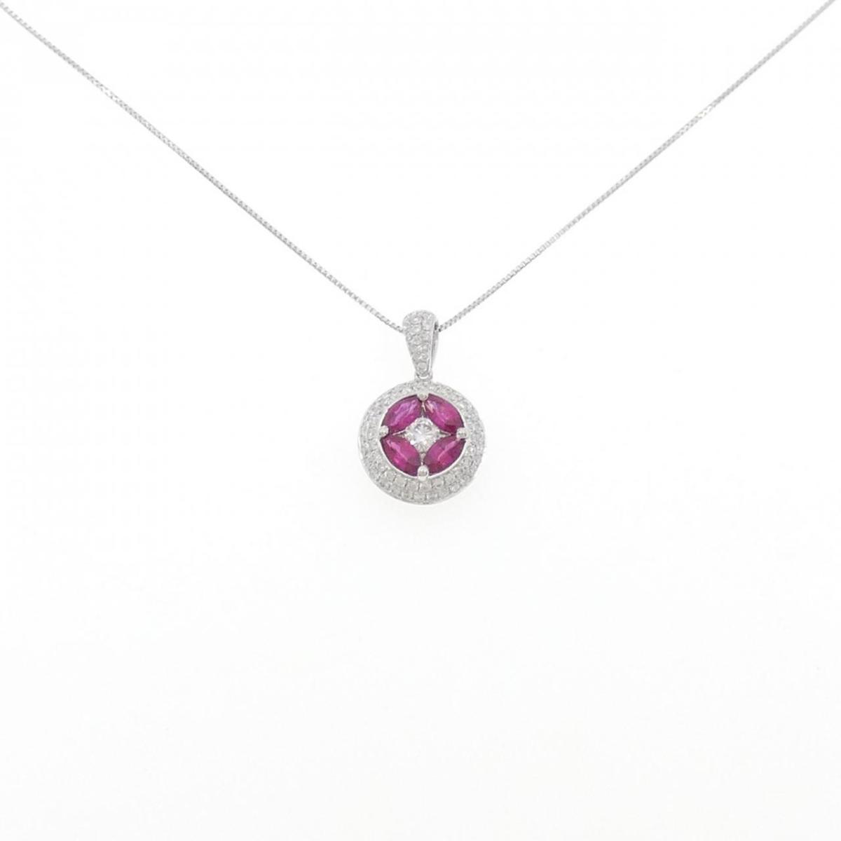 750WG/K18WG ルビー ネックレス 0.58CT【中古】｜KOMEHYO ONLINESTORE 店
