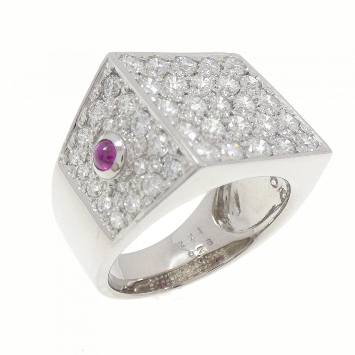 K18WG ルビー リング 0.26CT【中古】