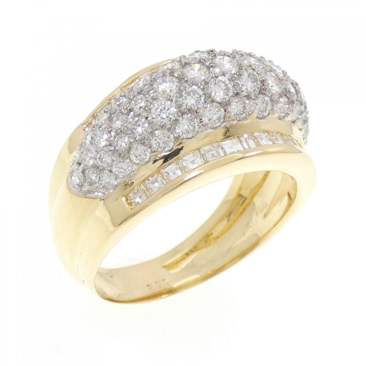 750YG/750WG パヴェ ダイヤモンド リング 2.00CT【中古】