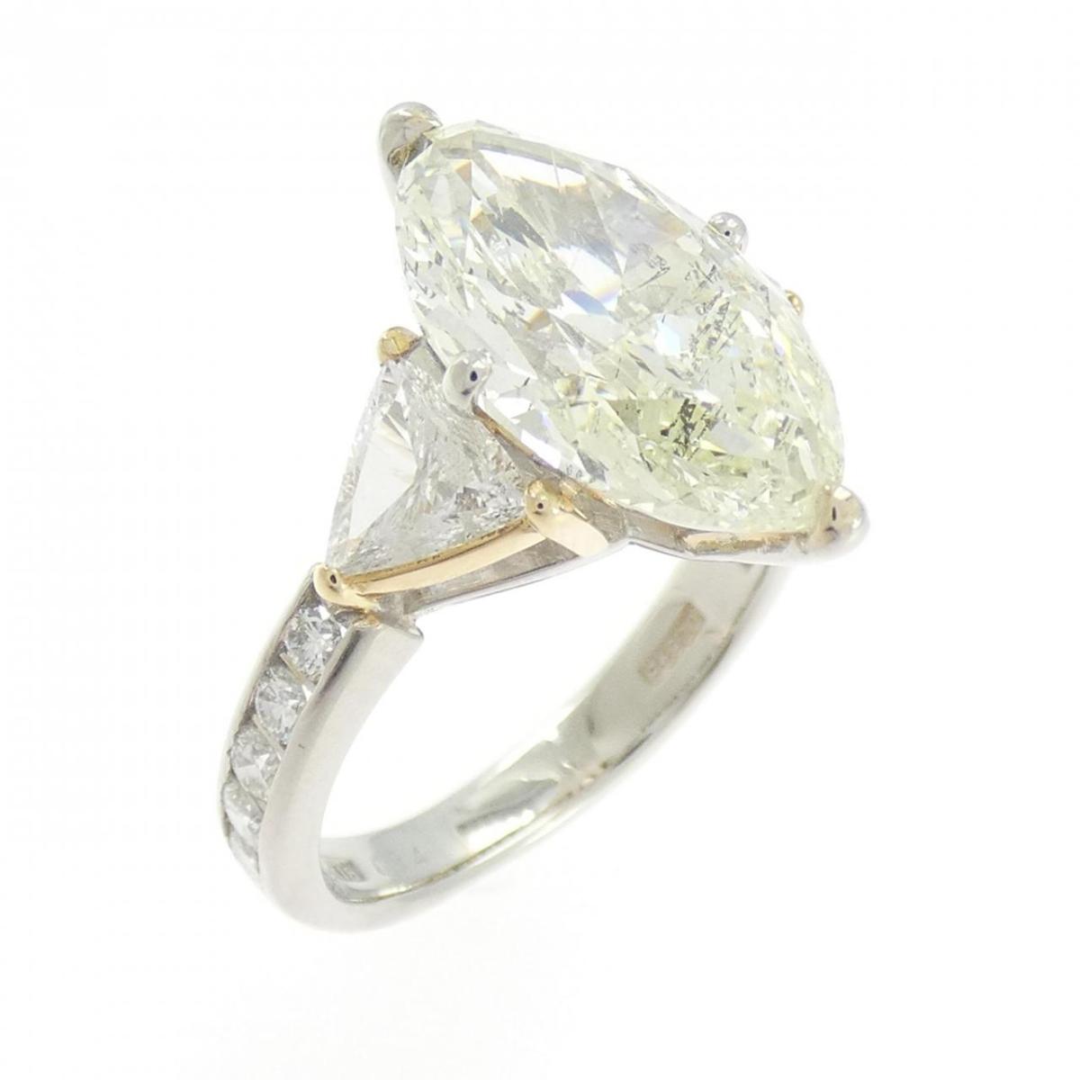 PT900/K18YG ダイヤモンド リング 4.06CT M I1 マーキスカット【中古】｜KOMEHYO ONLINESTORE 店