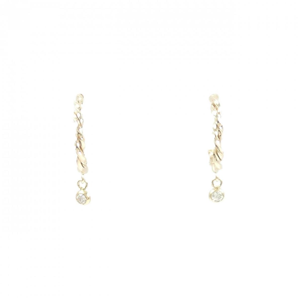 K10YG ダイヤモンド ピアス 0.06CT【中古】