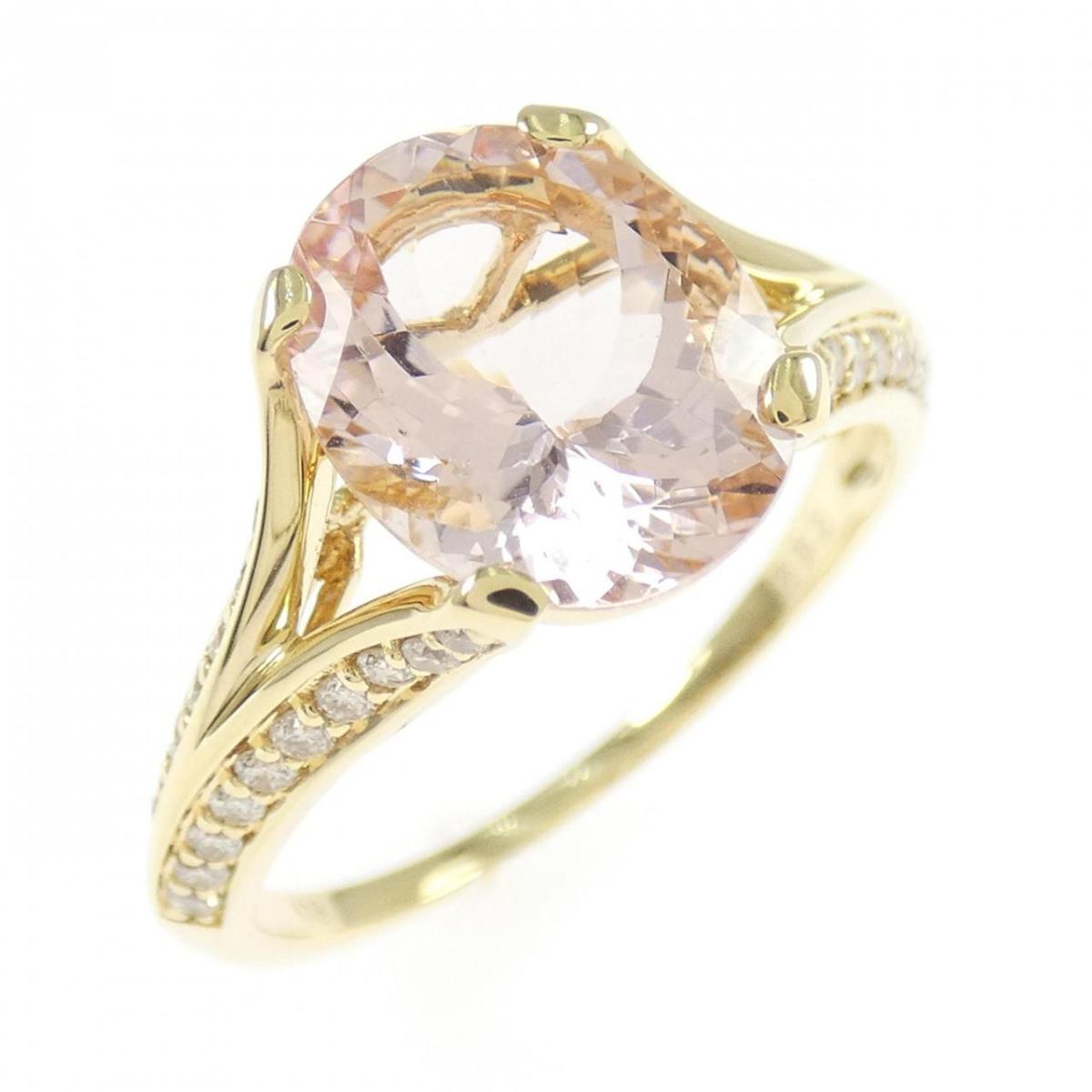 K18YG モルガナイト リング 2.20CT【中古】