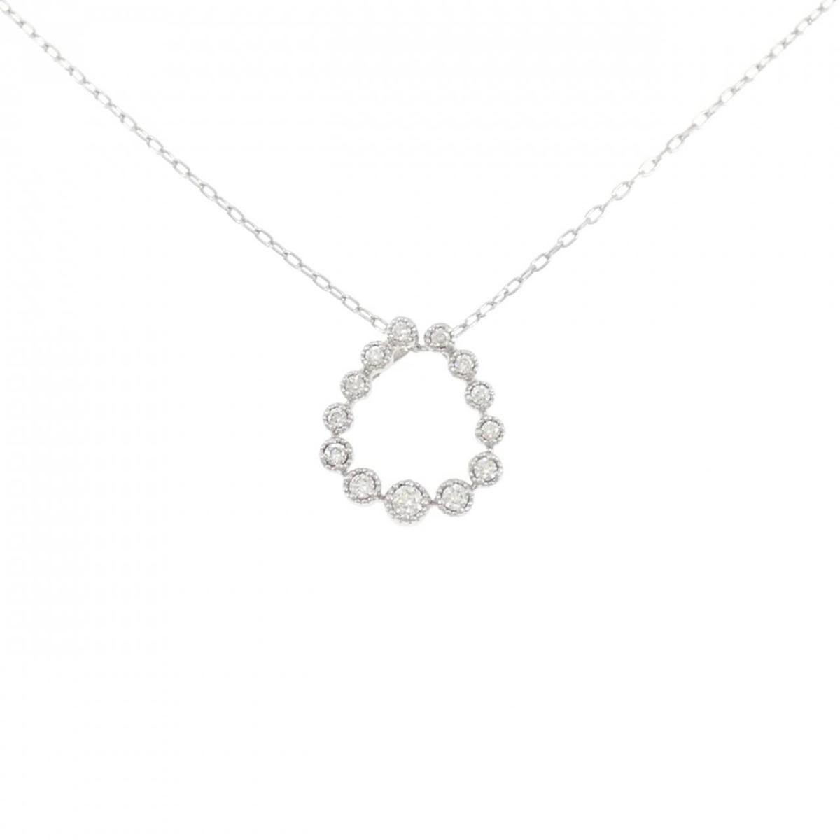 PT900/PT850 ダイヤモンド ネックレス 0.19CT【中古】