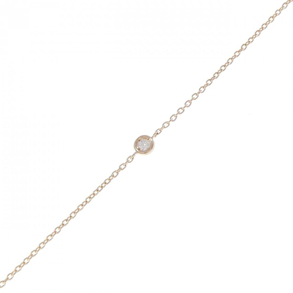K18PG ダイヤモンド ブレスレット 0.03CT【中古】