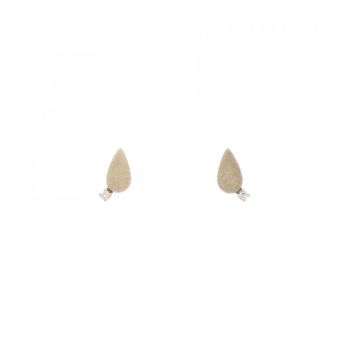アガット ダイヤモンド ピアス【中古】