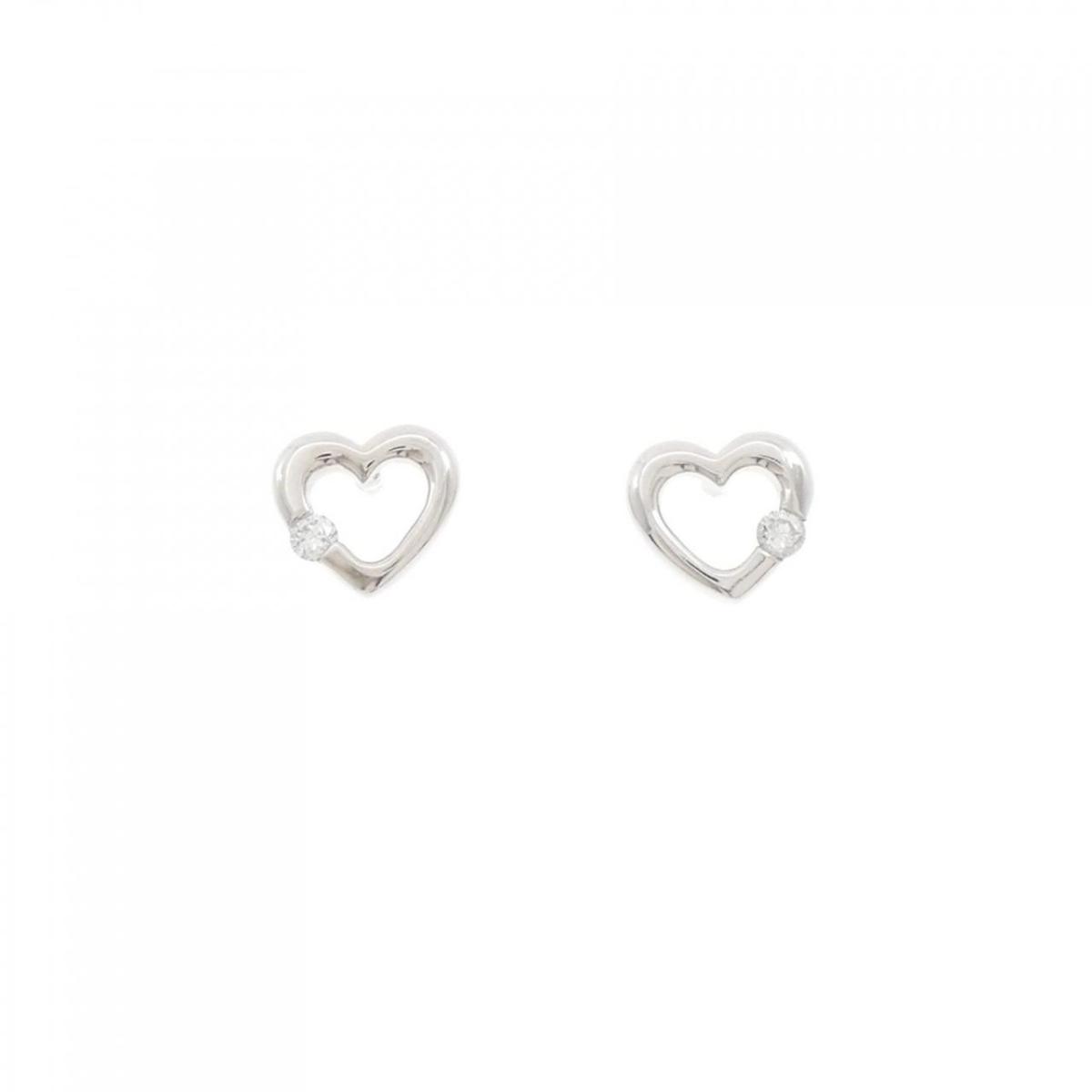 フォリフォリ ハート ダイヤモンド ピアス 0.06CT【中古】