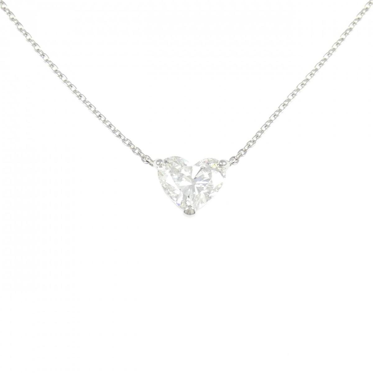 【リメイク】PT900/PT850 ダイヤモンド ネックレス 1.635CT G SI2 ハートシェイプ【中古】