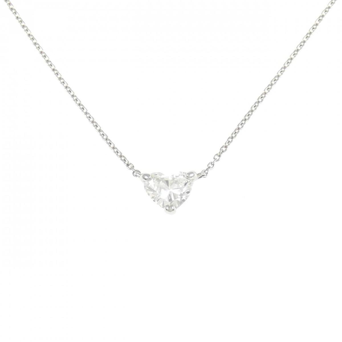 【リメイク】PT900/PT850 ダイヤモンド ネックレス 0.483CT F SI1 ハートシェイプ【中古】