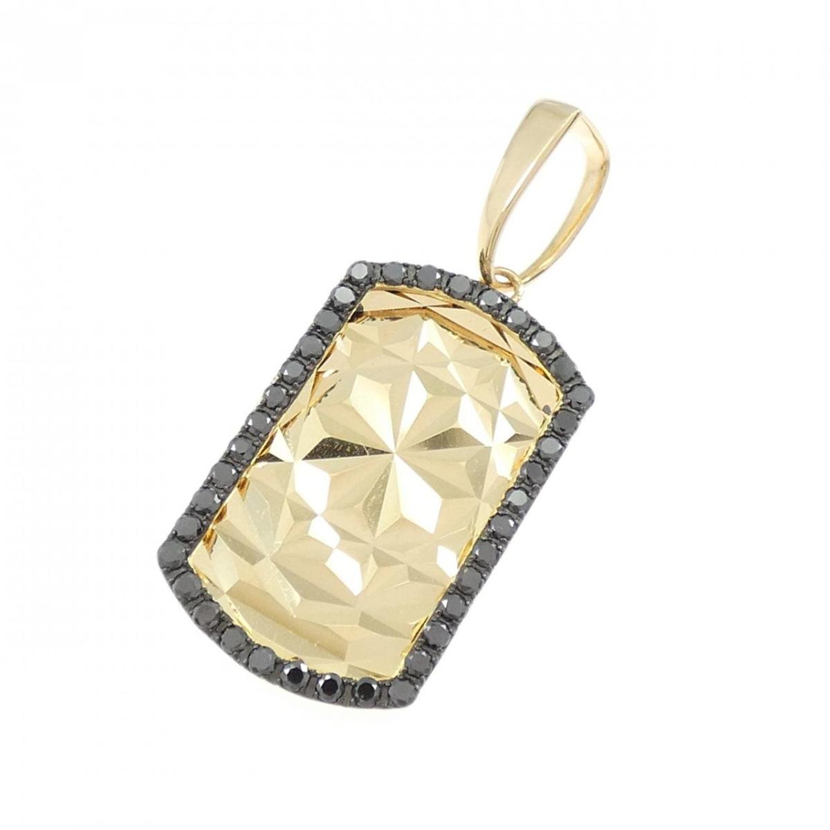 【新品】K18YG/K18BG ダイヤモンド ペンダント 0.45CT【新品】
