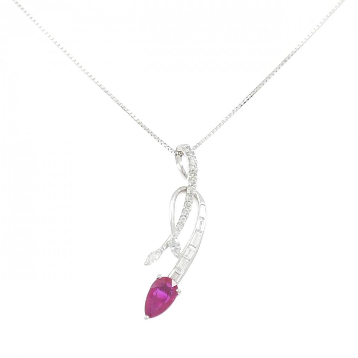 K18WG ルビー ネックレス 1.04CT【中古】
