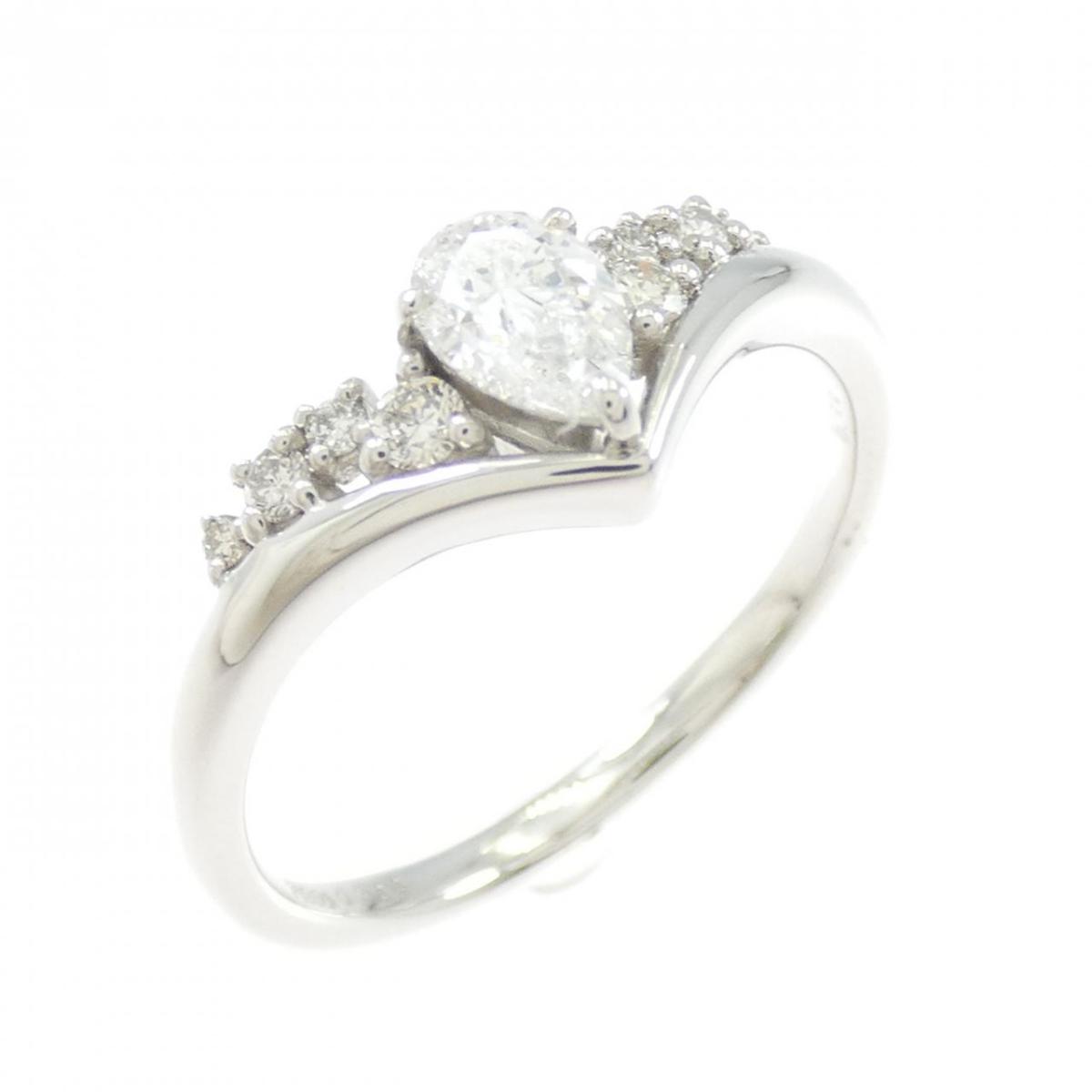PT950 ダイヤモンド リング 0.303CT F SI2 ペアシェイプ【中古】