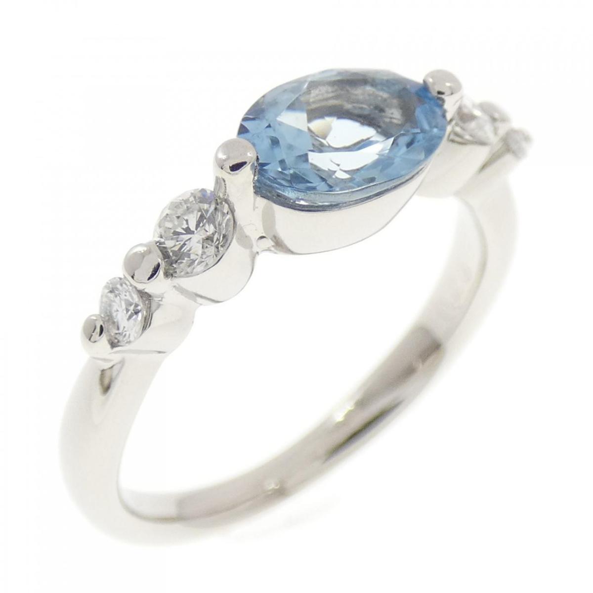 PT900 アクアマリン リング 0.63CT【中古】