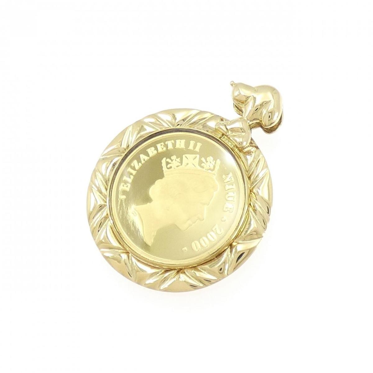 K18YG(枠) コイン ペンダント【中古】|KOMEHYO ONLINESTORE 店