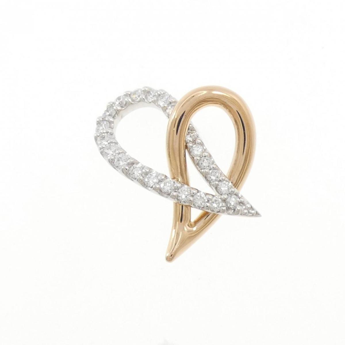 750PG/PT900 ダイヤモンド ブローチ 0.35CT【中古】