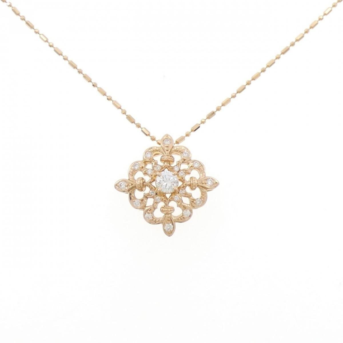 750PG/K18PG ダイヤモンド ネックレス 0.191CT【中古】｜KOMEHYO ONLINESTORE 店