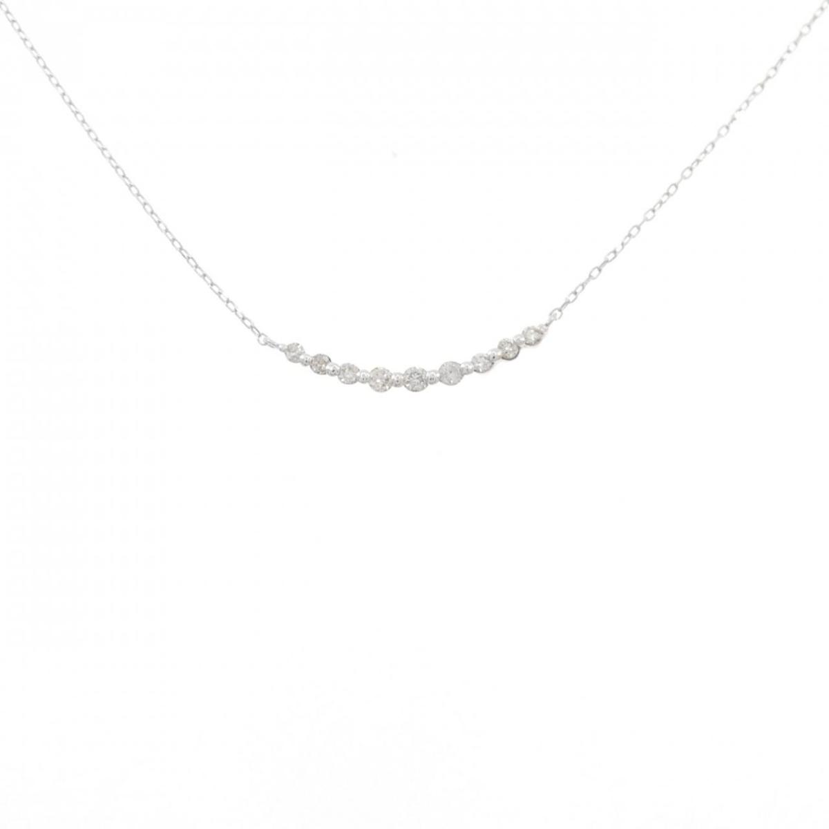 K18WG ダイヤモンド ネックレス 0.10CT【中古】