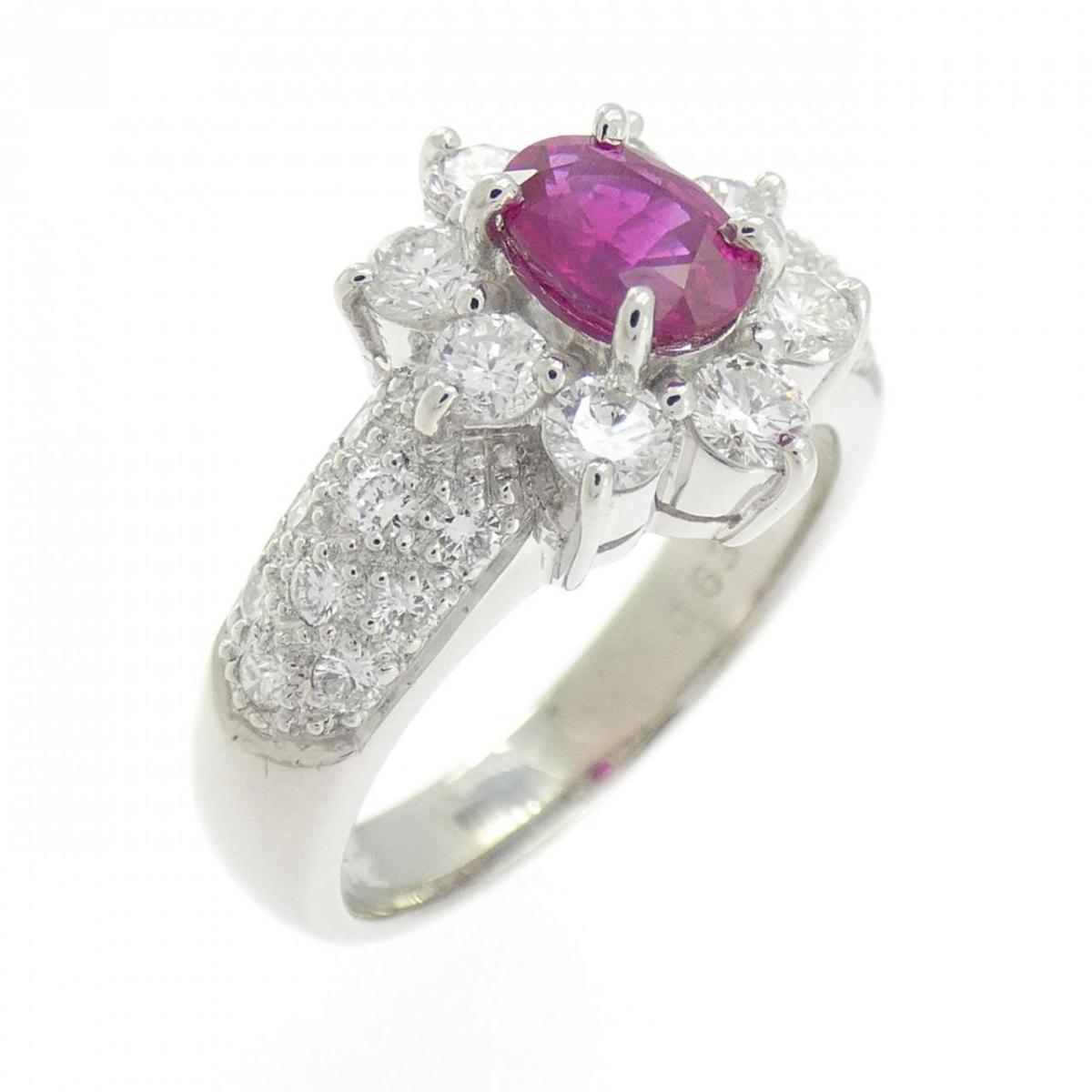 PT900 ルビー リング 0.630CT【中古】