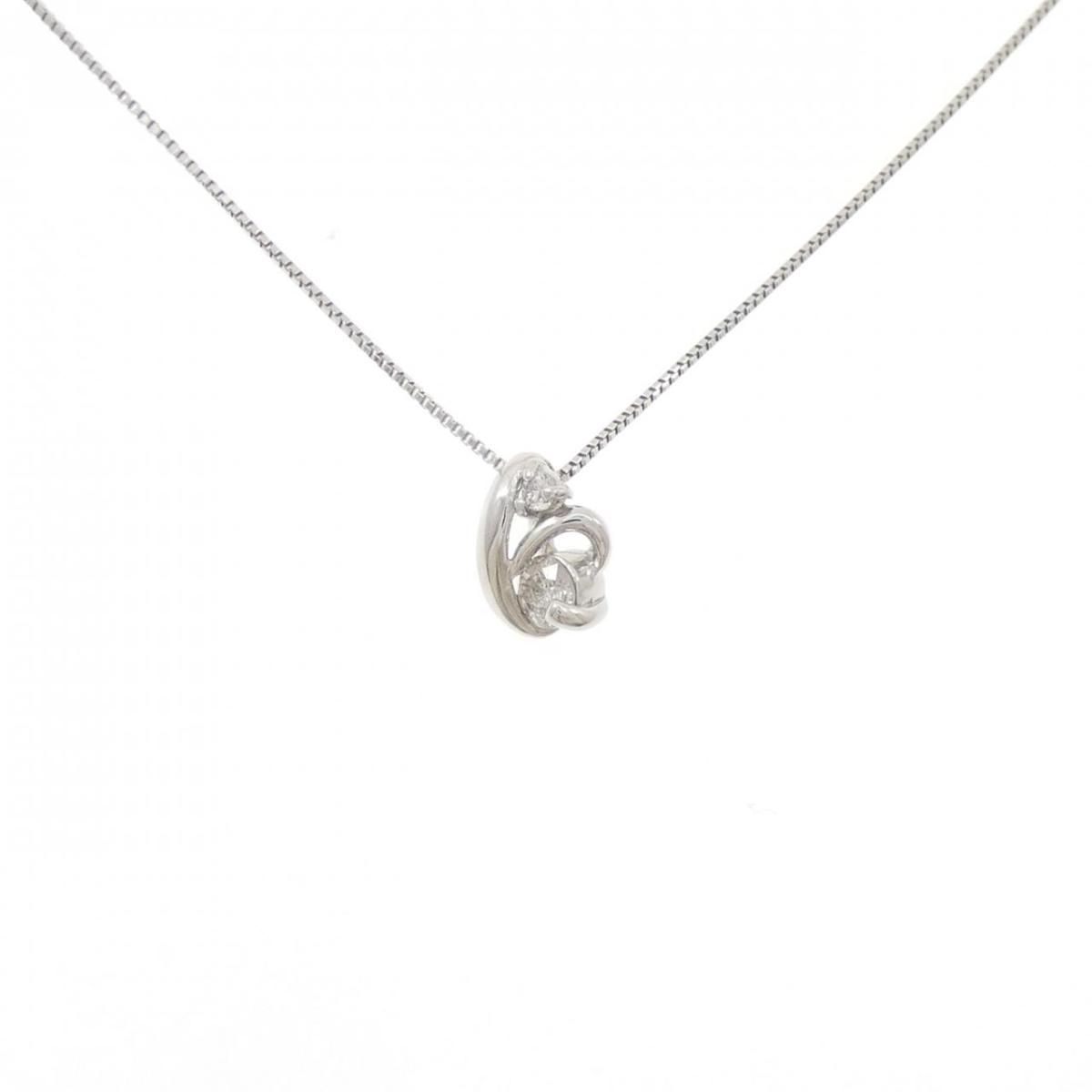 PT900/PT850 ダイヤモンド ネックレス 0.11CT【中古】
