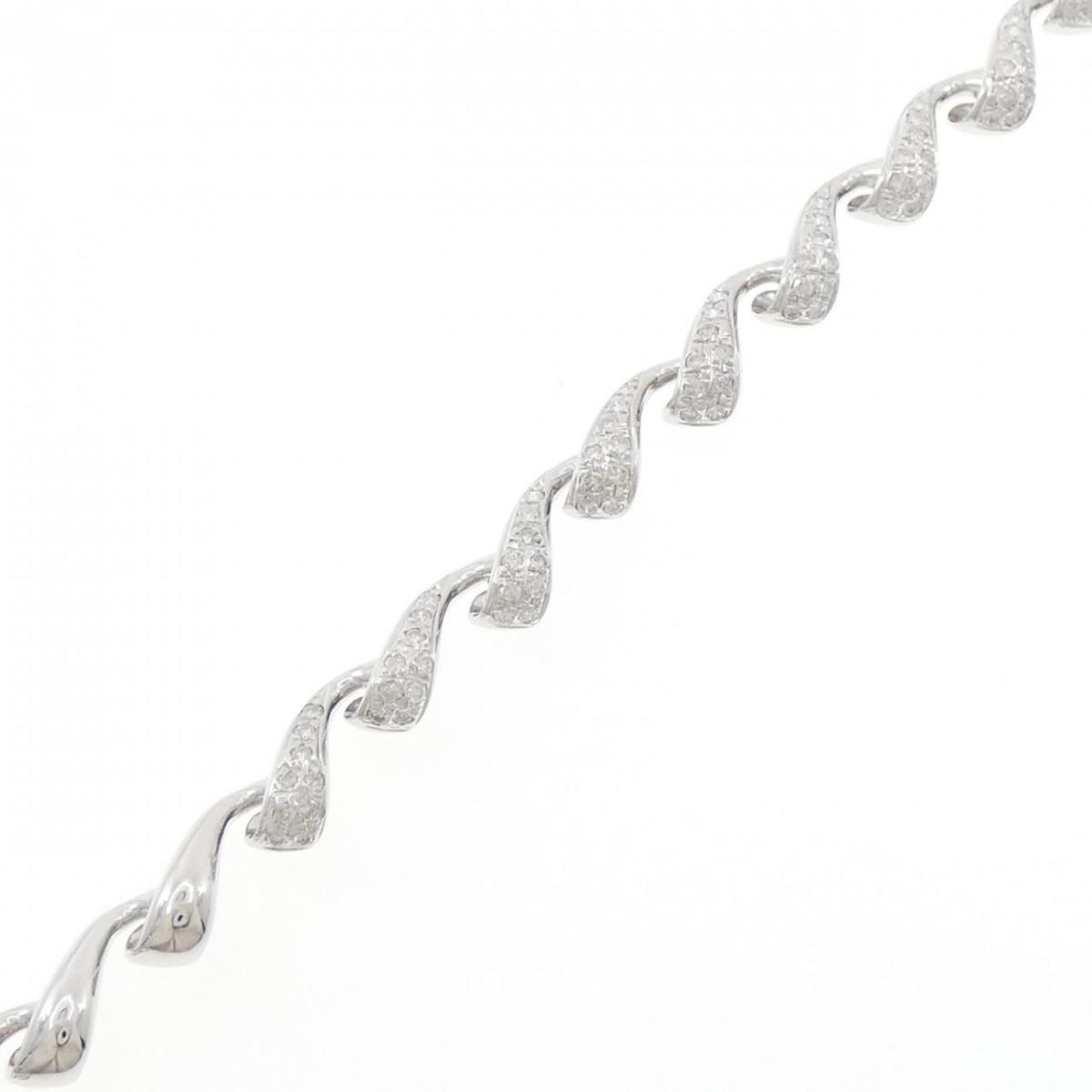 K18WG ダイヤモンド ブレスレット 1.00CT【中古】