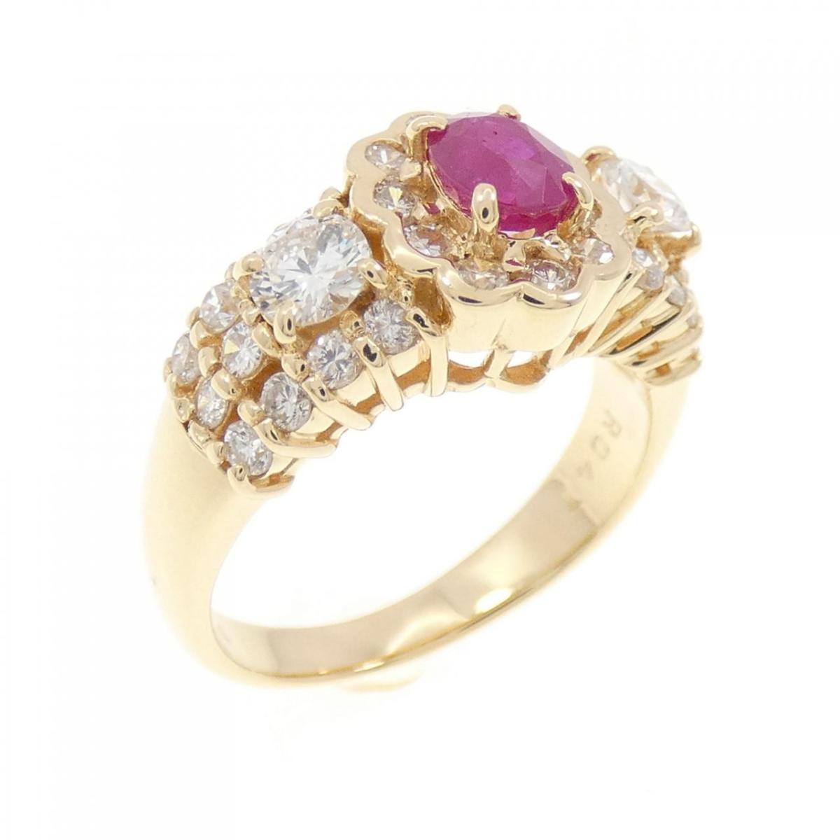 K18YG ルビー リング 0.47CT【中古】