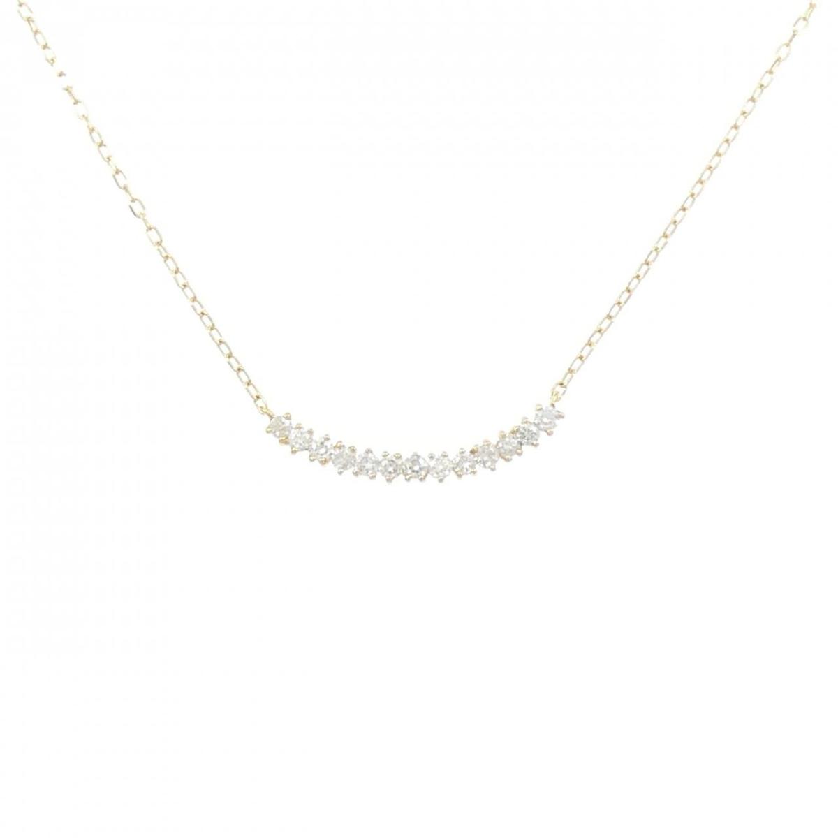 K18YG ダイヤモンド ネックレス 0.12CT【中古】