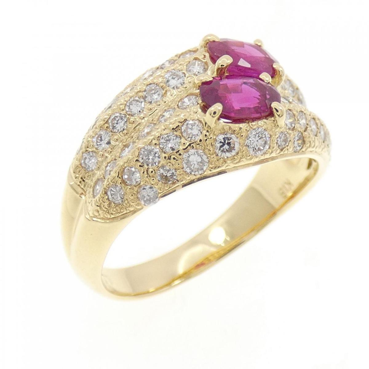 K18YG ルビー リング 0.78CT【中古】