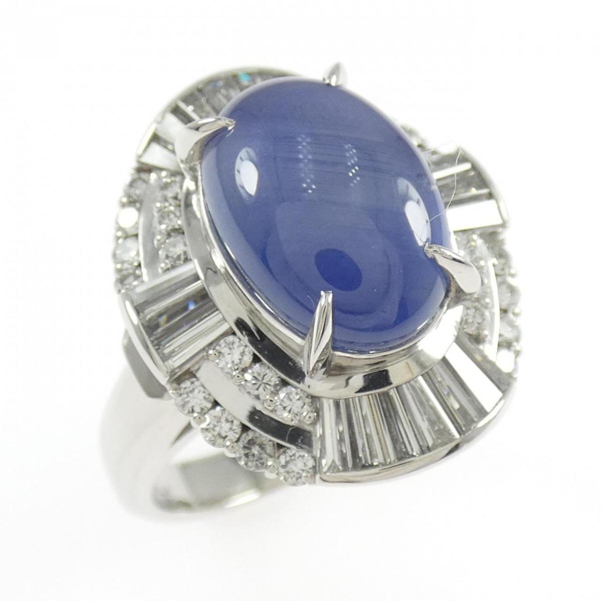 PT900 スターサファイヤ リング 7.24CT【中古】