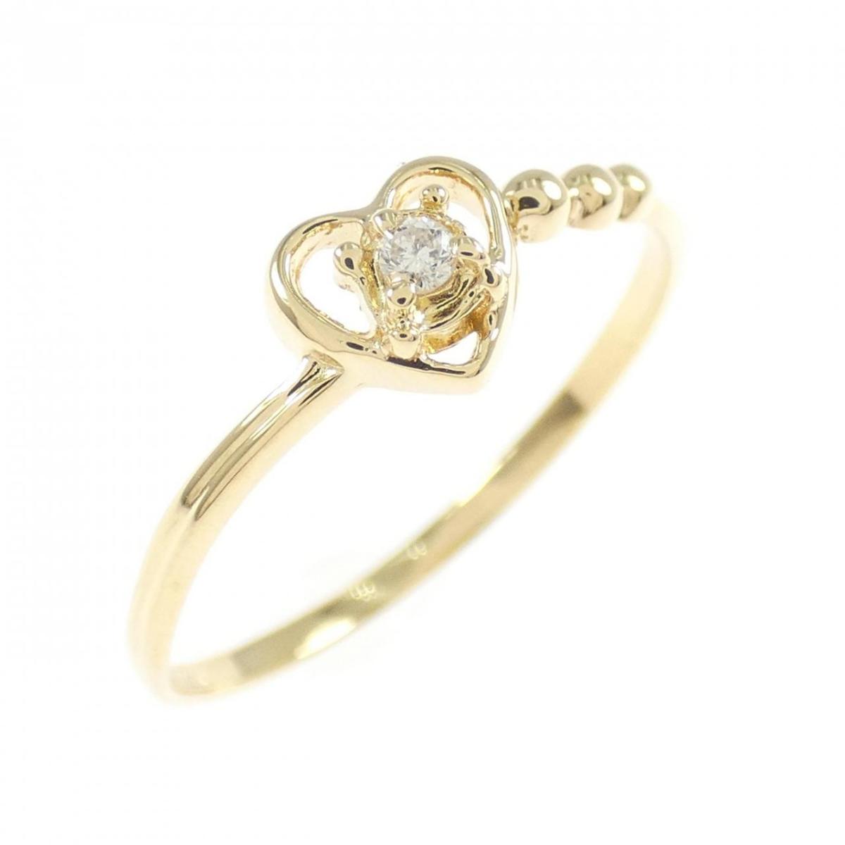 K18YG ハート ダイヤモンド リング 0.02CT【中古】