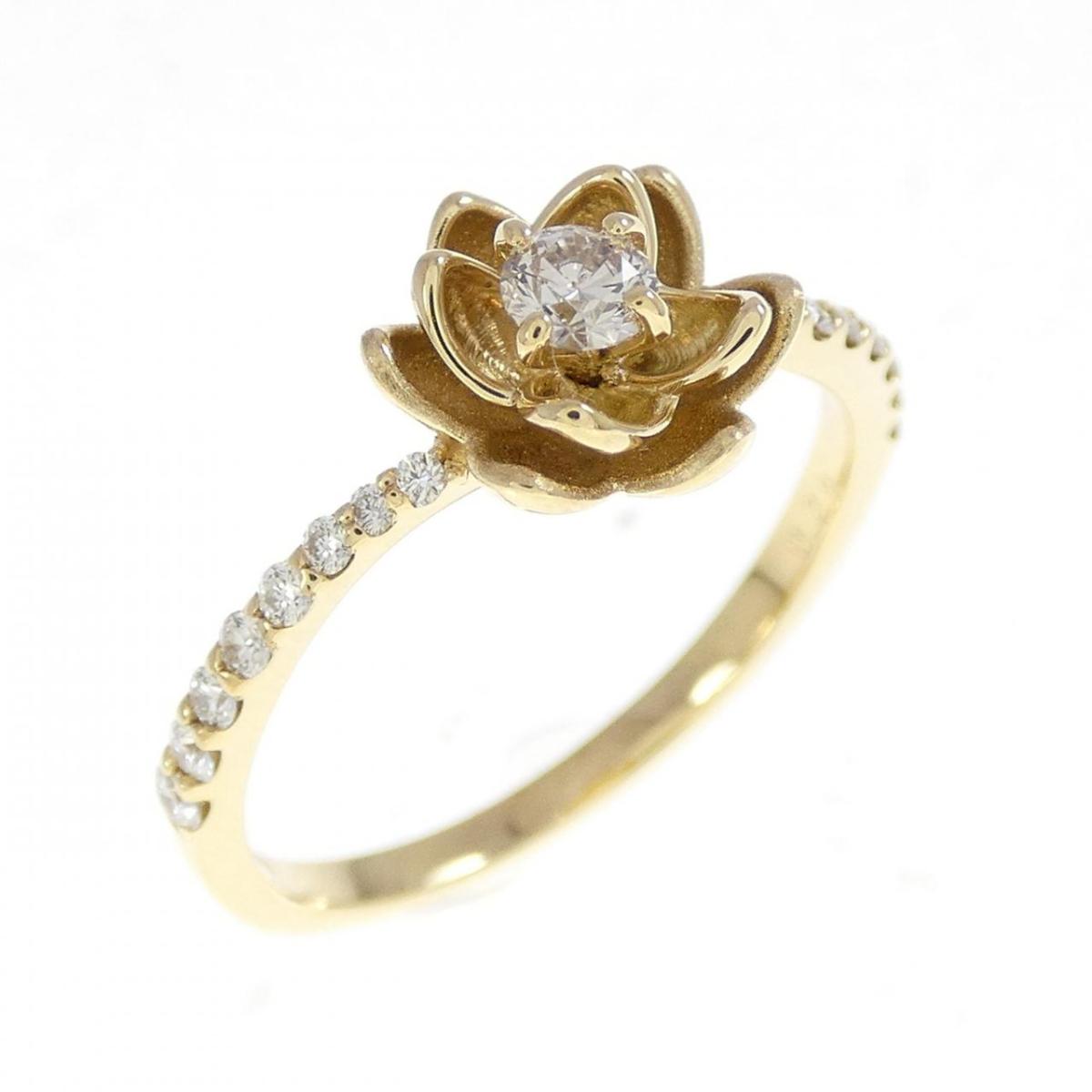 K18YG フラワー ダイヤモンド リング 0.23CT【中古】|KOMEHYO ONLINESTORE 店