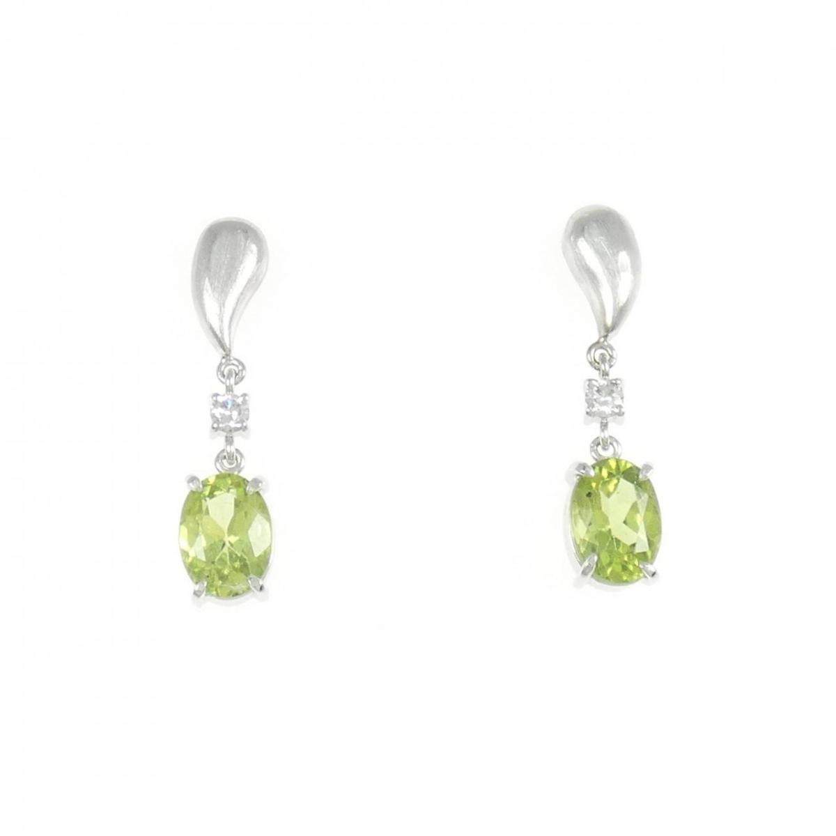 750WG/K18WG ペリドット ピアス 1.70CT【中古】|KOMEHYO ONLINESTORE 店